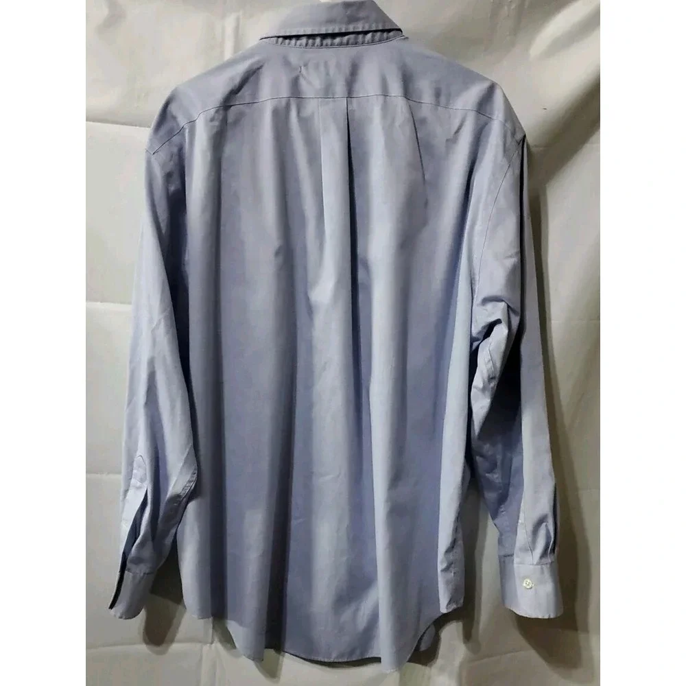 Lauren Ralph Lauren Dress Shirt Men's Size 18 34/35‎ Blue Classic Fit Non Iron